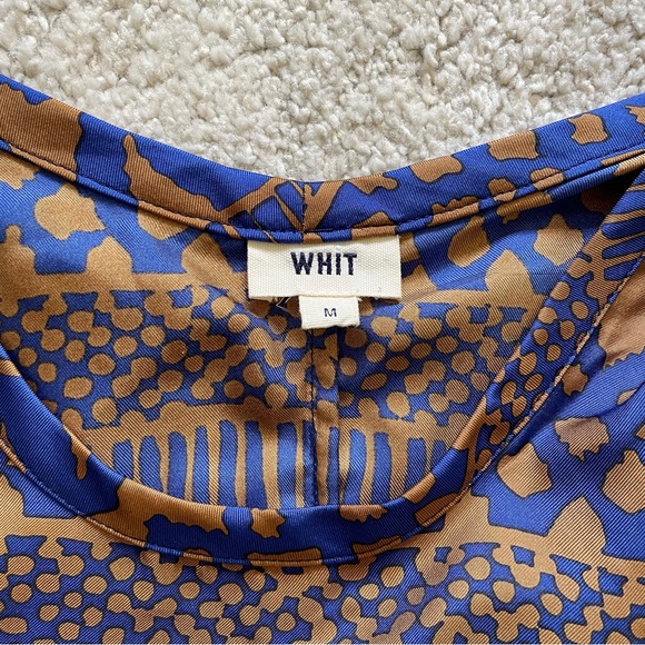 WHIT pattern silk top size M - Picture 3 of 6